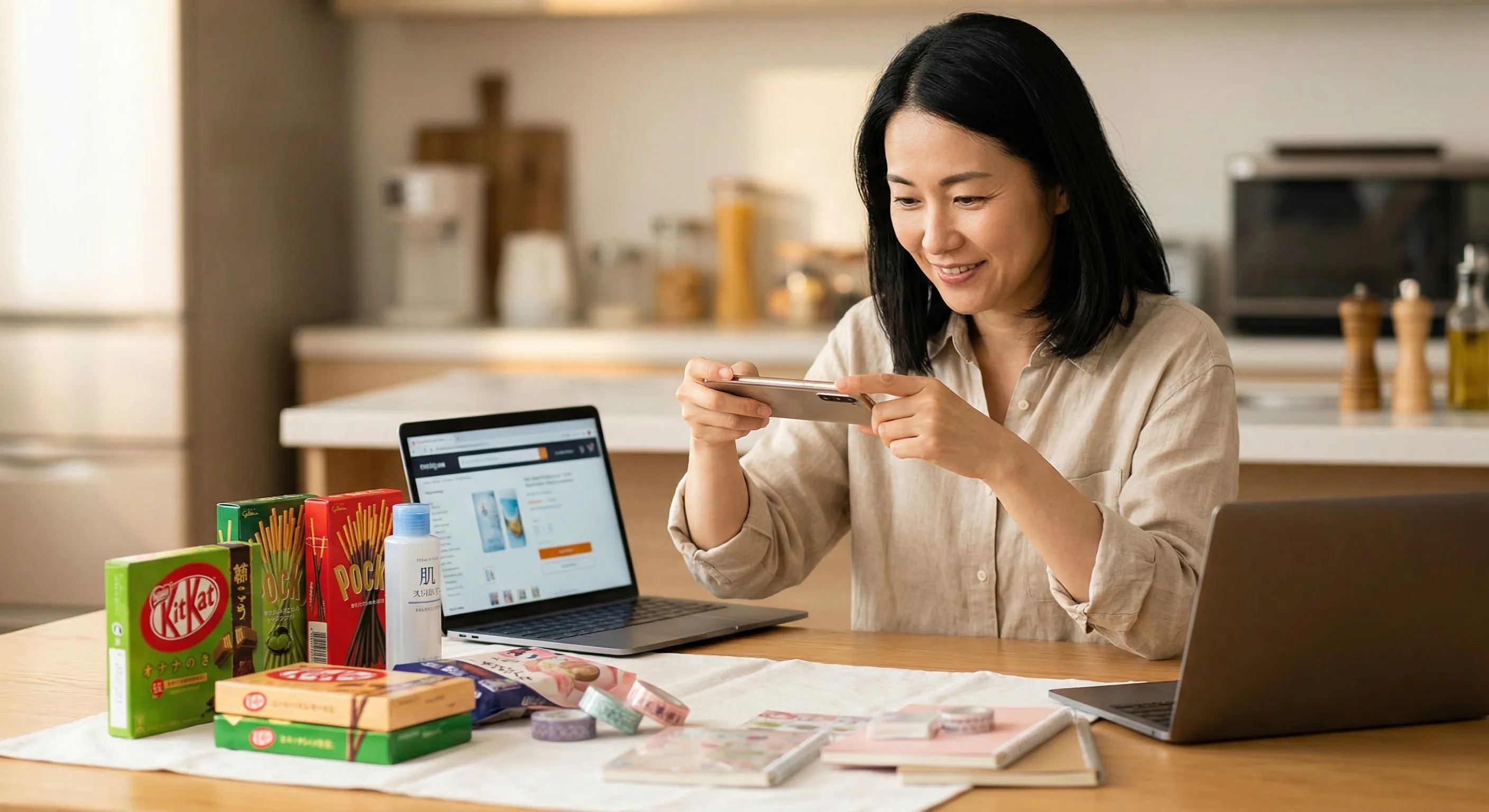 商品を撮影する