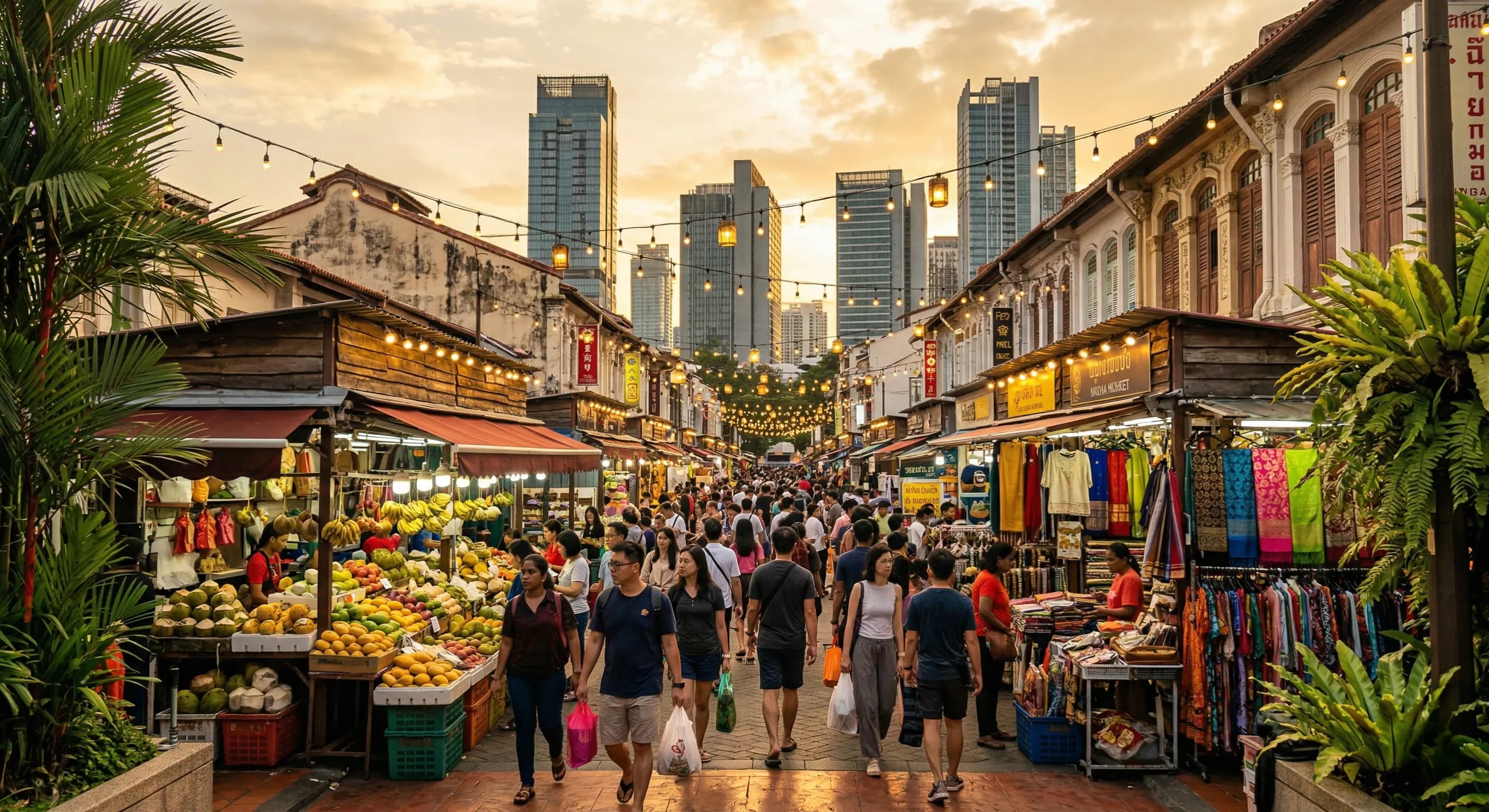 東南アジアのマーケット風景