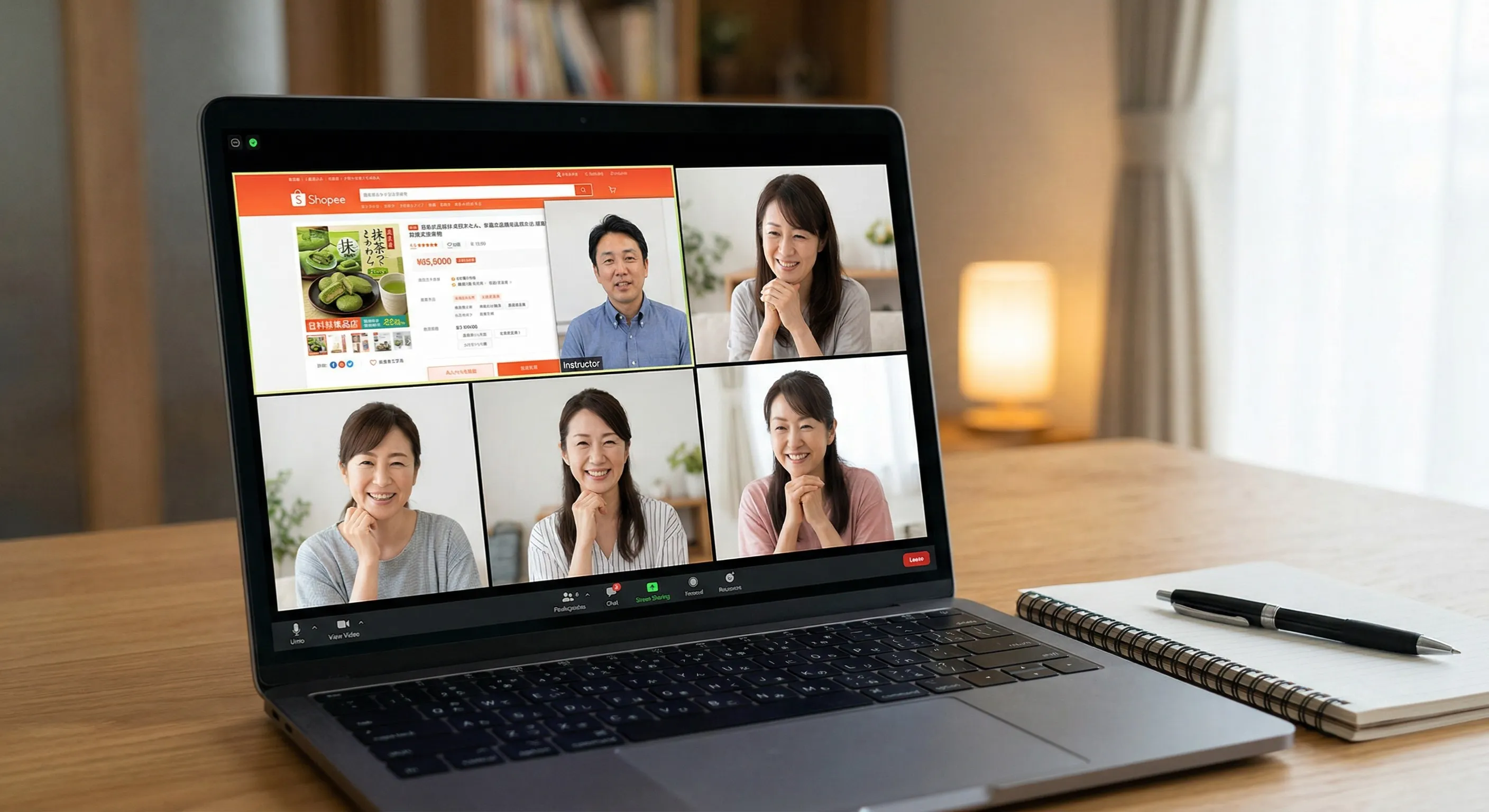 Zoomでのグループ通話の様子